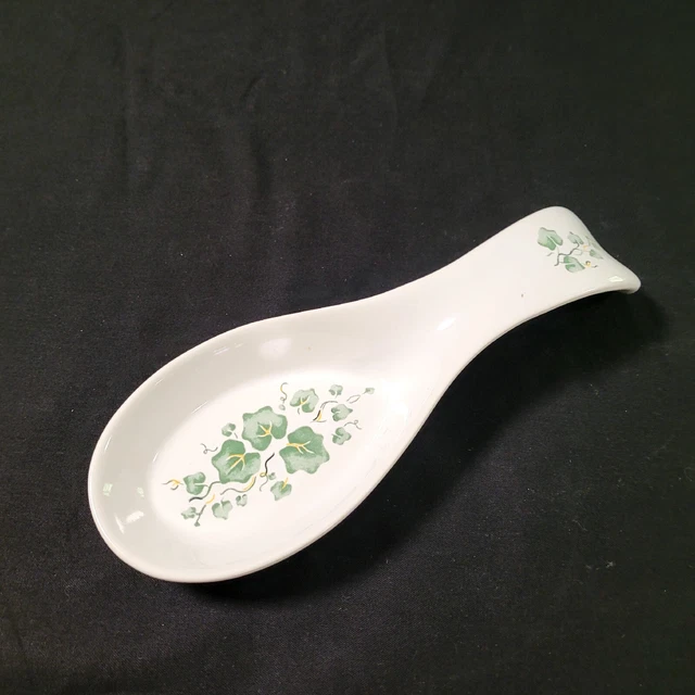 Corelle Coordinates Callaway Green Ivy Vine Spoon Rest  Ceramic Stoneware 8.5"
