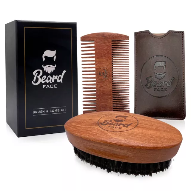 Beard Brush & Comb Kit in Premium Gift Box - Perfect For Any Occasion