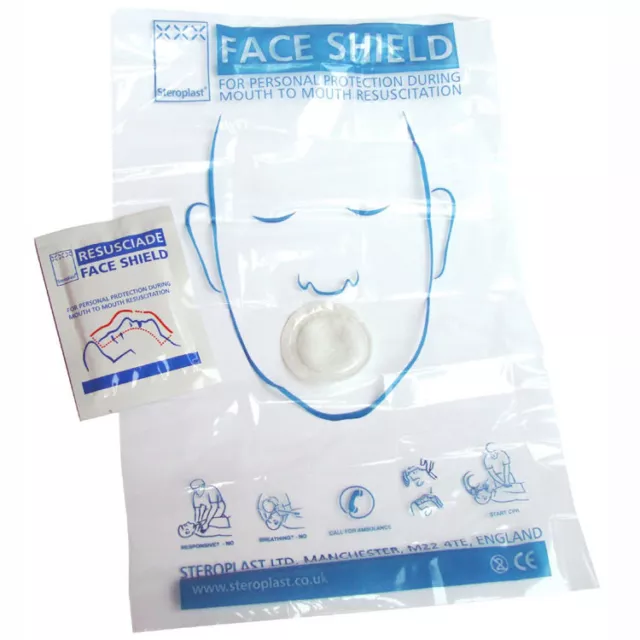 3 x Steroplast  CPR Resuscitation Face Shield with Filter, First Aid Resus Mask