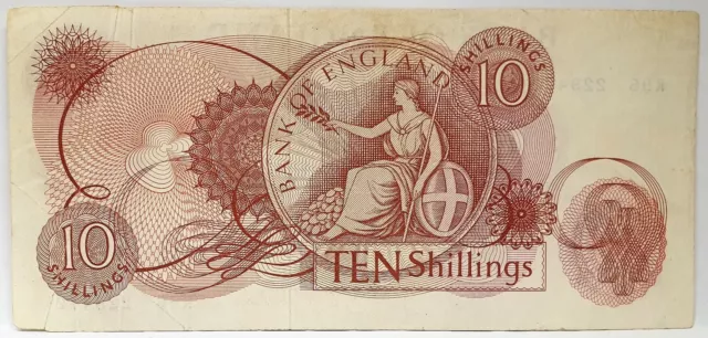 Great Britain 1962 ... 10 Shillings ... Collector's Misprint . Obstruction Note 2