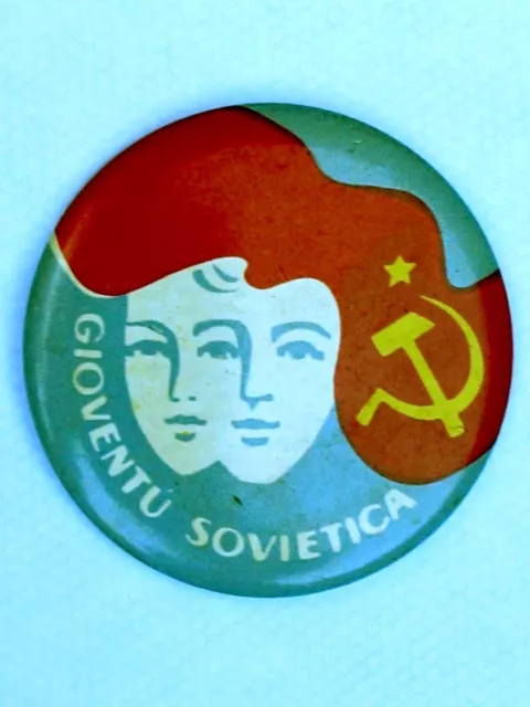 Vintage Italian Communist Pin badge THE SOVIET YOUTH
