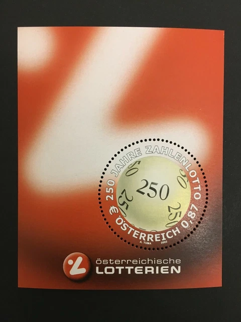 2002 250 Jahre Zahlenlotto, Block MI 17 / ANK 19, postfrisch / MNH