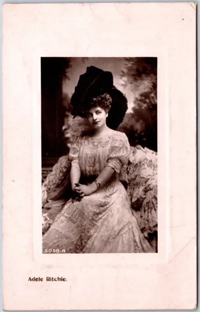 1911 Adelle Ritchie Retrato de moda propia barril blanco postal publicada