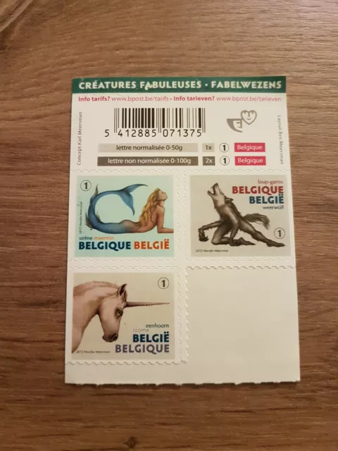 Timbres Belgique Autoadhésifs année 2012 " Créatures Fabuleuses" neufs **