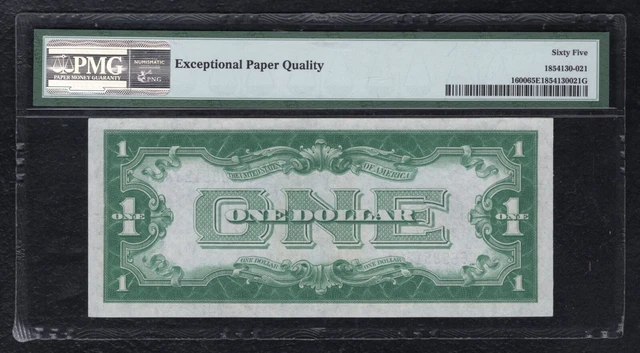 Fr. 1600 1928 $1 One Dollar “Funnyback” Silver Certificate Pmg Gem Unc-65Epq 2