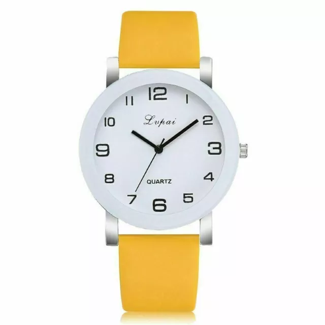 Sport Leather Casual Wristwatch Quartz Analog Leather Strap Watch For Women Girl 3