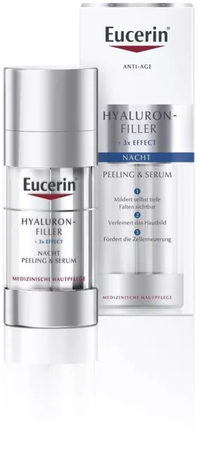 EUCERIN HYALURON-FILLER Nacht Peeling & Serum 30 ml. 14216011 - MHD 07/2023 !!