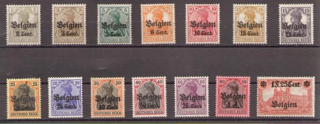 1916 Belgien aus Mi. 10-25 ** postfrisch Einzelmarken zur Auswahl