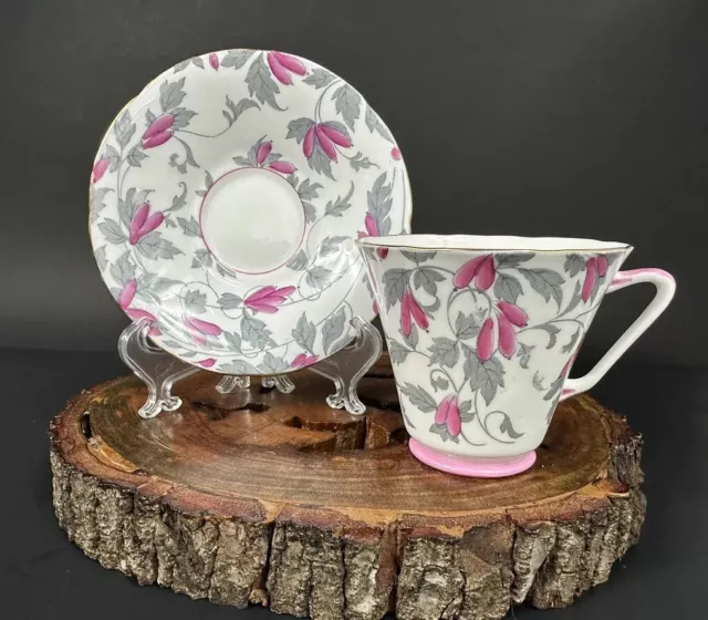 Antique Royal Grafton Ashley Pink Bone China Teacup & Saucer Set