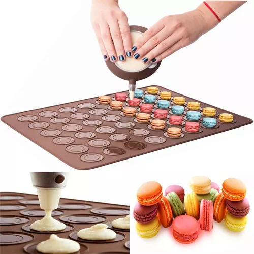 2pcs 48 Cavities Macaron Oven Baking Tray Silicone Pastry Macaroon Sheet Mould