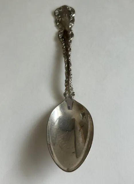 ANTIQUE WHITING STERLING SILVER LOUIS XV SERVING SPOON 7.25 Inches 42 grams