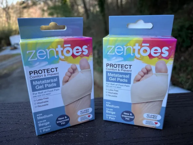 Almohadillas de gel metatarsiano 2 Zentoes para el dolor de bola de pie - Talla única se adapta a la mayoría