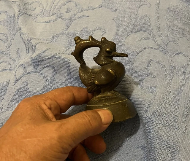 Vintage Antique Large Bird Duck Rooster  Asia Opium Weight  Bronze China 28 OZ
