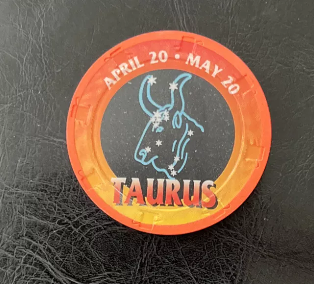 Paulson Top Hat & Cane ZODIAC Taurus ASTROLOGY Casino Good Luck Lucky Poker Chip