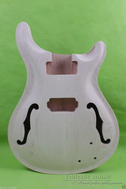 DIY electric Guitar Body Replacement solid wood Maple Cap Semi Hollow Guitar