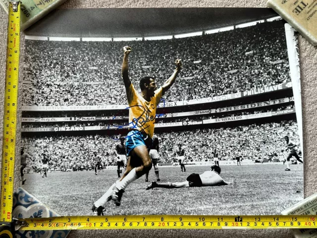 Carlos Alberto (Brazil) Hand Signed 12x16 inch photo