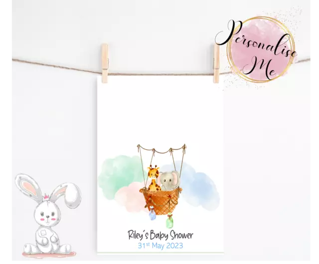 BABY SHOWER - Impronte digitali - Libro degli ospiti Keepsake - INCHIOSTRO INCLUSO - Personalizzato 2