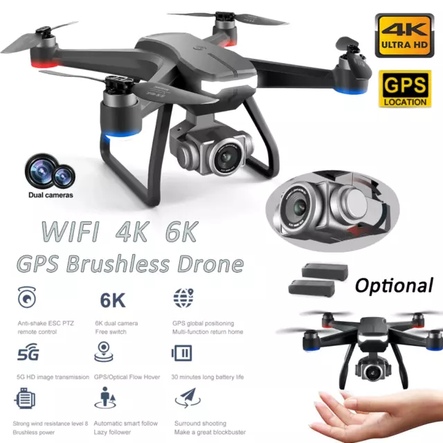 4DRC F11 RC Drone 4K 6K HD Dual Camera Brushless GPS FPV  Quadcopter Follow Me