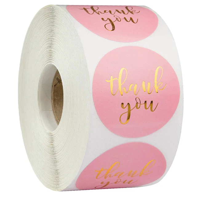 100 Etichette Adesive Rosa CON COMPLIMENTI - 50mm X 25mm - Adesivi Per Pacchi E Regali - Foto 2