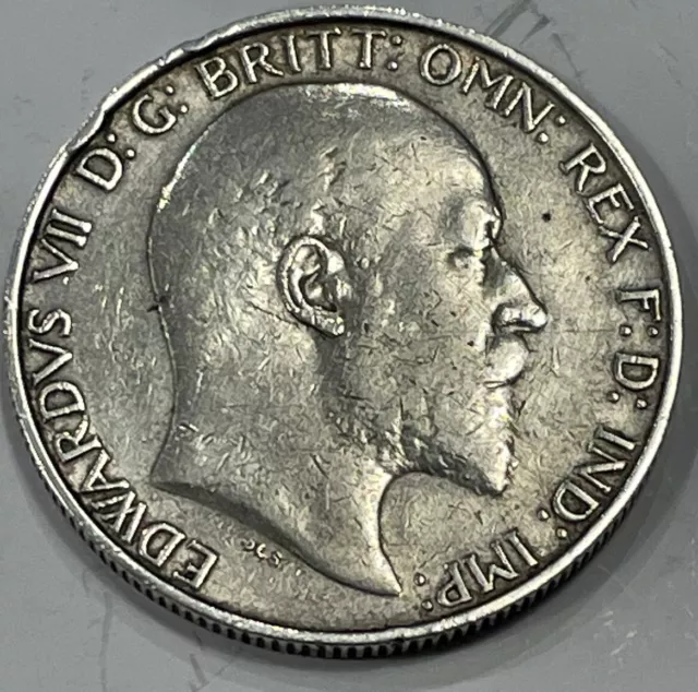 1910 Edward VII Florin 0.925 Silver Coin