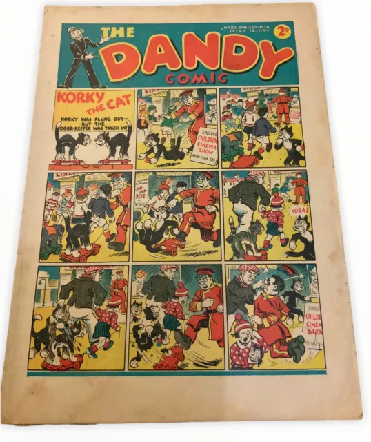 Dandy Comic No 30 25 June 1938 Rare Dandy Conic #30 Vgc