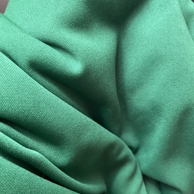 4 Yards Vintage Solid Dark Emerald Green Polyester Double Knit Fabric 58”wide
