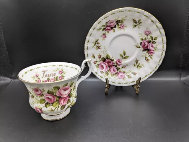 Royal Albert Flower of the Month June Roses -  Tea Cup and Saucer Set