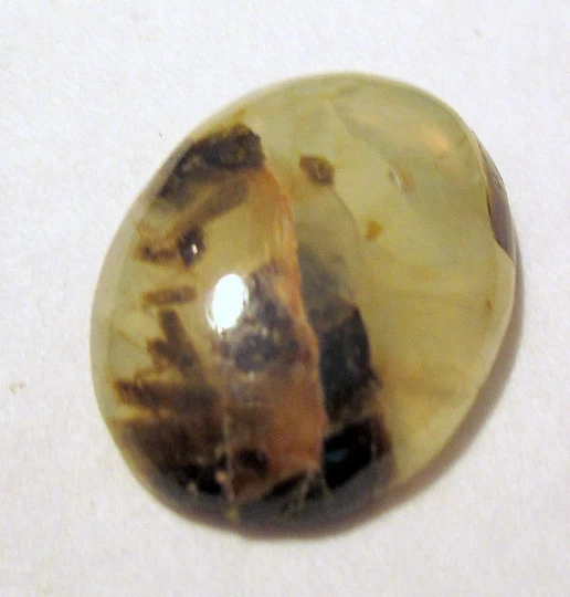 Préhnite cabochon pierre fine 25x19x4mm gemme multicolore reiki chakra plexus