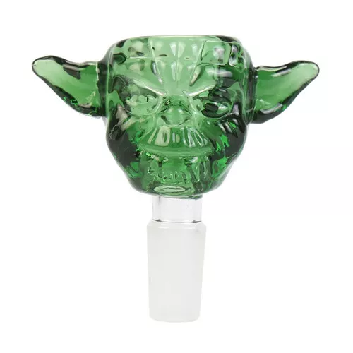 18MM Green Male Star Wars Yoda Design Glass Hookah Bong Bowl USA Fast Free Ship 2