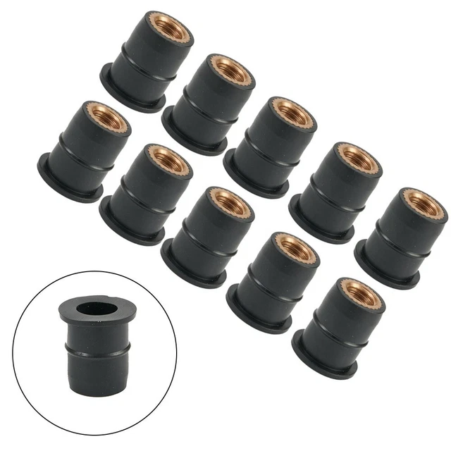 10 pezzi dadi universali in gomma M6 dadi in neoprene fissaggio lamiera ammortizzatore set 6 mm
