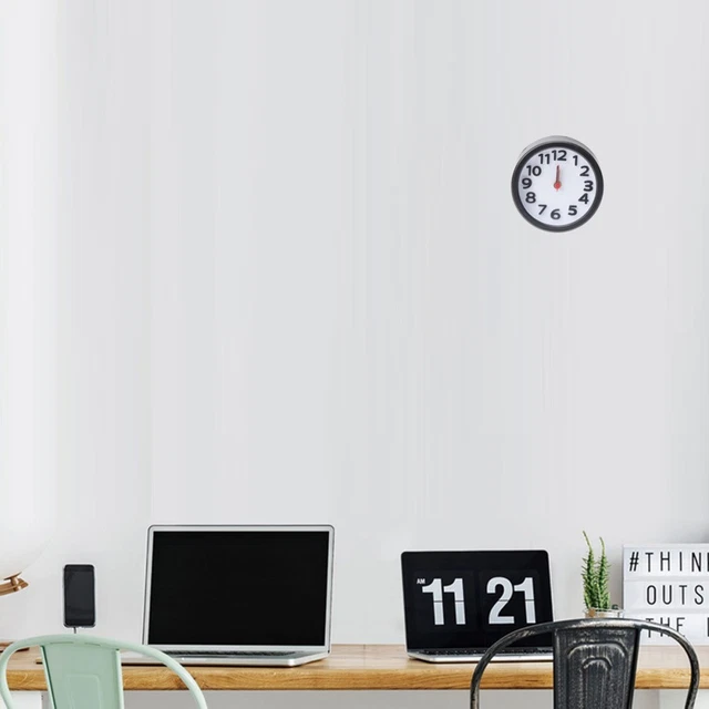 Réveil Mural Carré USB - Design Minimaliste - Aiguilles Phosphorescentes - Pour Chambre Et Bureau