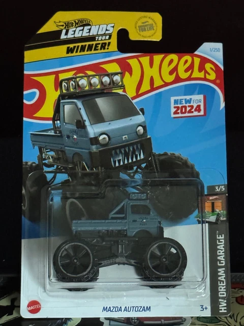 Voiture Miniature Hot Wheels 1/64 – Mazda Autozam, édition 2024 Legends Tour, Modèle Bleu, Métal