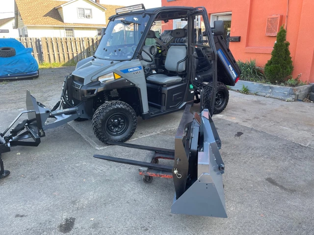Polaris Brutus Hd10 Pto Tool Cat Heated Cab Hydraulic Plow Bucket Forks