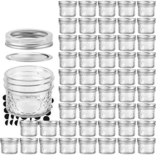 Mason Jars Canning Jars, VERONES 4 OZ Jelly Jars With Regular Lids and Bands