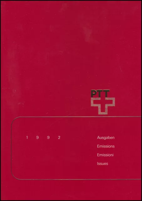 PTT-Jahrbuch Schweiz 1992, alle Marken mit Ersttagsstempel