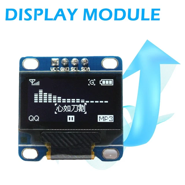 0,96" OLED SSD1306 I2C IIC SPI Serial 128X64 LCD Display M0 Gelb Blau LCD A7O3