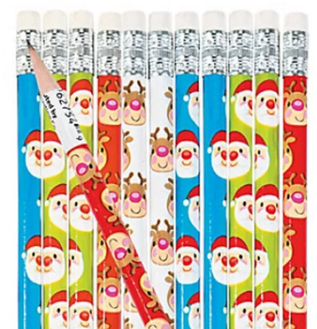 Pack of 12 - Christmas Theme Pencils - Party Bag Fillers