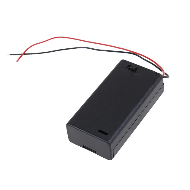 2x AA 3V battery holder connector storage case box ON/OFF switch with lead w Jw