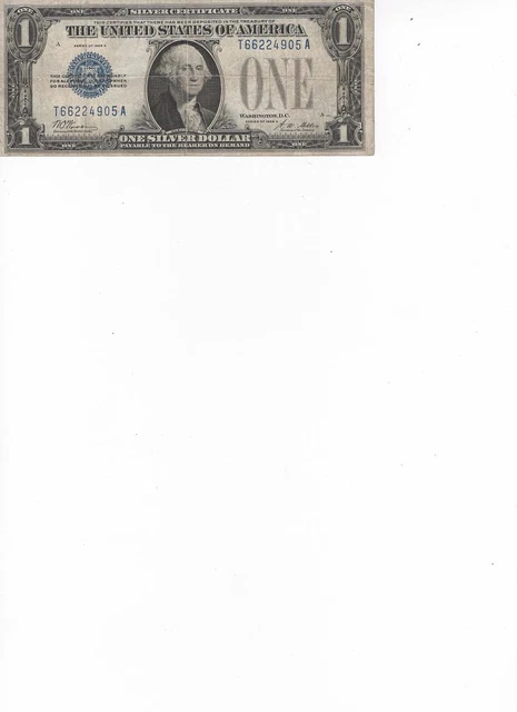 1928A $1 Blue Seal Silver Certificate Funny Back Note