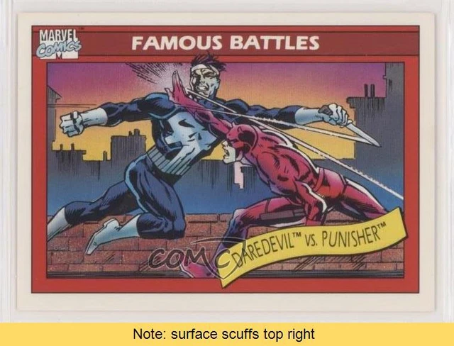 1990 Impel Marvel Universe Famous Battles Daredevil Punisher vs #110 READ 0ls