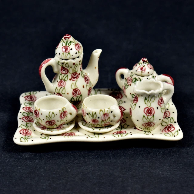 Mini Tea Roses VINTAGE THAI PORCELAIN 6 Piece
