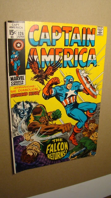 Captain America 126 *Nice* 1970 Vs 1St Appearance Diamond Head Falcon Returns