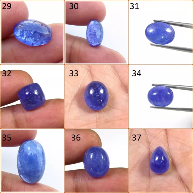 Haut Qualité Naturel Tanzanite Bleue Gemme 3.7-8 Carats Lisse Cabs Bijoux Zt-A