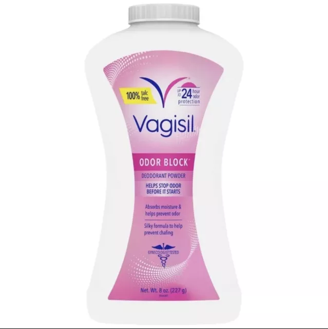 Vagisil Odor Block Deodorant Powder, Talc-Free, 8 Ounce