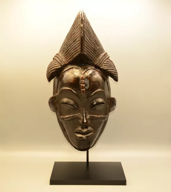 Antique Original Hand Carved Oceanic Period African Tribal Mask Statue Sculpture