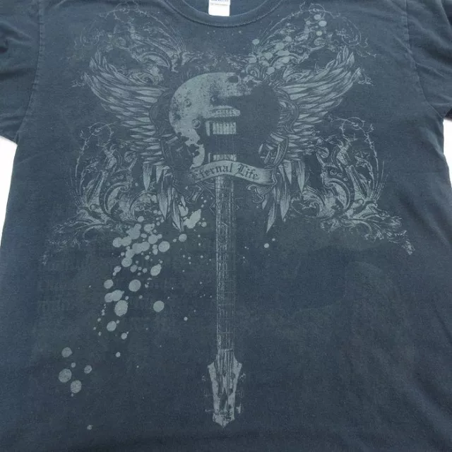 XL/USED SHORT SLEEVE Vintage T-Shirt Men'S 00S Guitar Wings Large Size ...