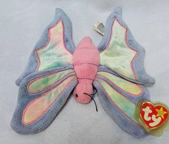 Ty Beanie Babies, Flitter The Butterfly With Original Tags D.O.B JUNE 2 1999