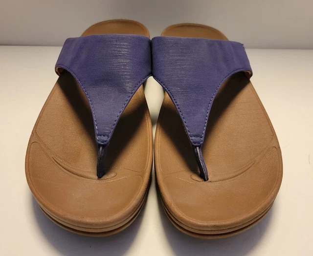 FitFlop Womens Sandals Size 8 EUR 38 The Skinny Toe Thong Slip On Blue 3