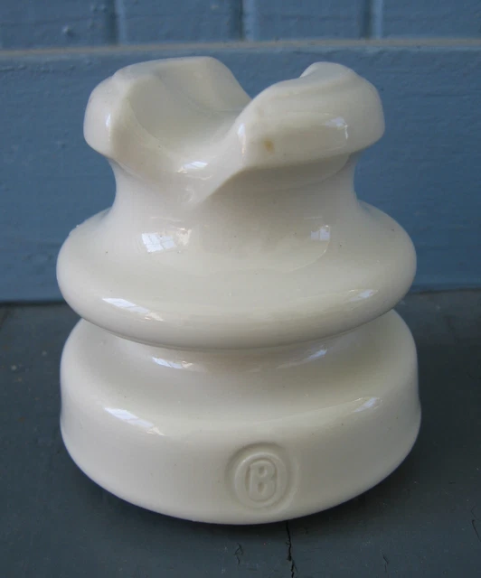 Nice Old Vintage 3.5" Ohio Brass White Ceramic Porcelain Electrical Insulator