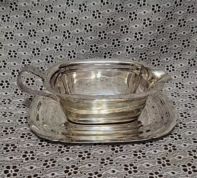 Reed and Barton Mayflower Gravy Boat and Tray - 5000